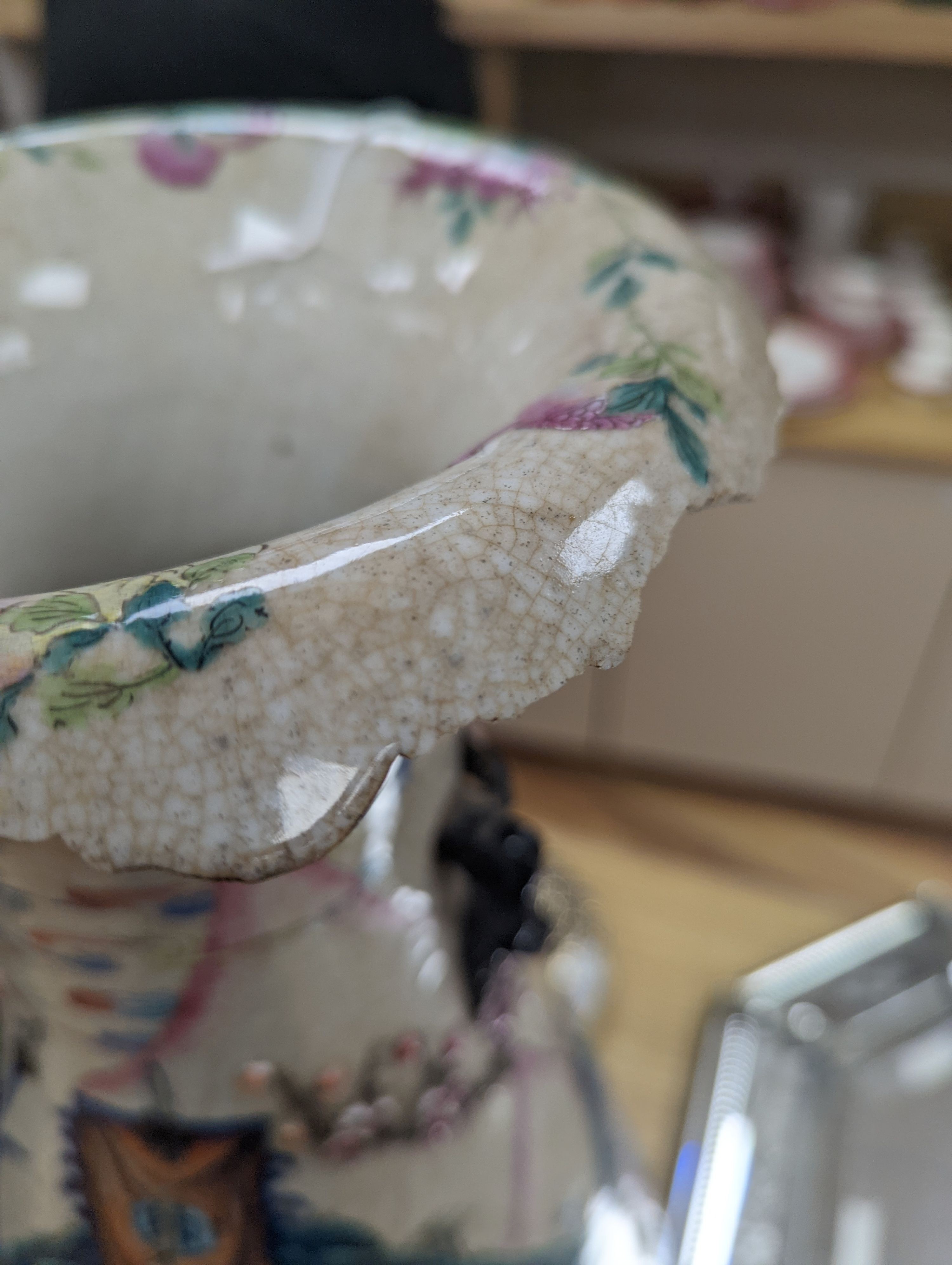 A large Chinese crackle glaze vase, Chenghua mark, 19th century - 62cm tall